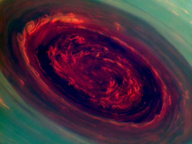 Vórtice de tormenta de Hexágono en Saturno